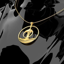 yoga pendant jewelry sculpture necklace medallion gold 3d print model printable jewel jewellery love luxury shining sterling perpetual engagem vintag statue sport 3d print model - Mito3D