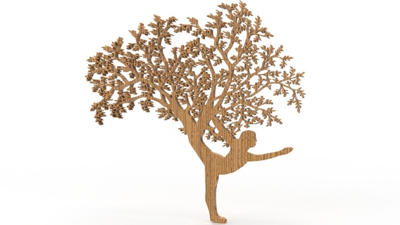 yoga árbol Arte logo decoración 3d print model - Mito3D
