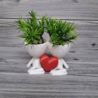 yogi couple love relationship heart robert plant low poly 3d print model - Mito3D