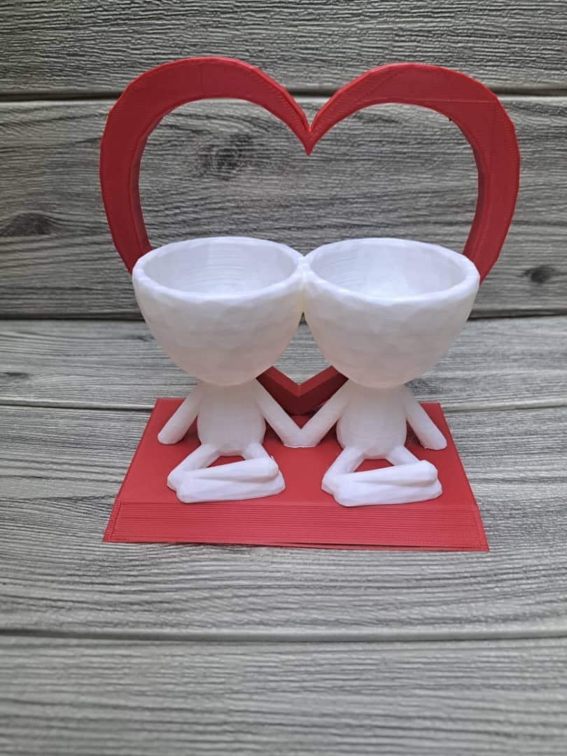 yogis love heart couple robert plant pots Various lovers day from together bride and groom patners 3D print model - Mito3D