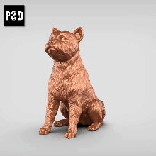 yorkie v2 arte cão animal brinquedo estatuetas 3d print model - Mito3D