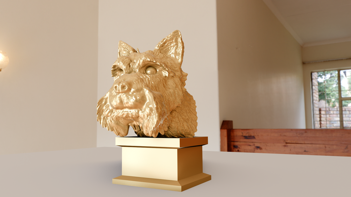 yorkshire terrier cane fallimento stl arte animali domestici miniatura tavolo scultura parete arredamento 3d print model - Mito3D