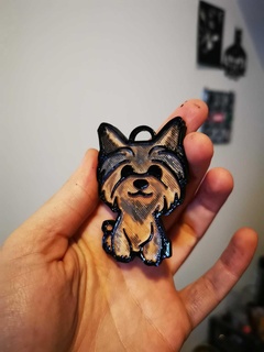 yorkshire terrier keychain biewer dog 3d print model - Mito3D