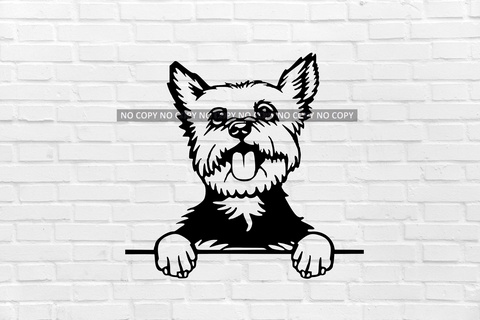 yorkshire terrier yorkie wall decoration Art dog lovely breed puppy mascot small toy miniature home art decor cave animal 2d sign 3d print model - Mito3D