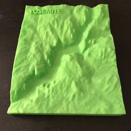 Yosemit topographisch Karte Kunst Modelle 3D print model - Mito3D