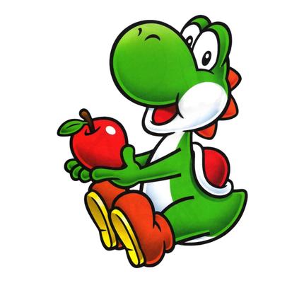 yoshi jogos dinossauro mario manos maçã 3d print model - Mito3D