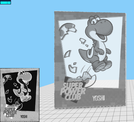 yoshi lithophane art mario jeu tuile veilleuse 3d print model - Mito3D
