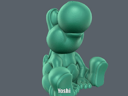 yoshi easy print support animation cartoon figure game model sculpture nintendo supportless 3d print model - Mito3D