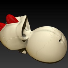 yoshi skull art super mario nintendo game boy dinosaur 3d print model - Mito3D