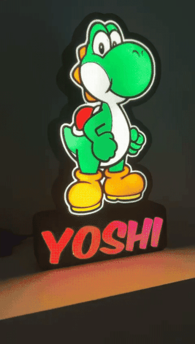 yoshi super mario licht box zuhause haus lampe 3d print model - Mito3D