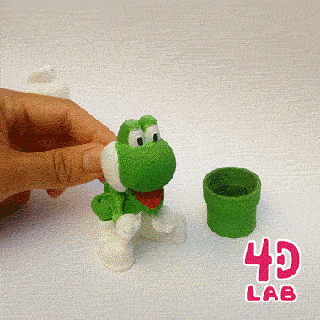 yoshi azarado mario dinossauro flexi print in place 3d print model - Mito3D