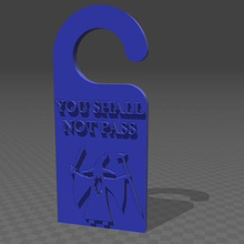 you shall not pass door hanger gadget gandalf handle lord rings 3d print model - Mito3D