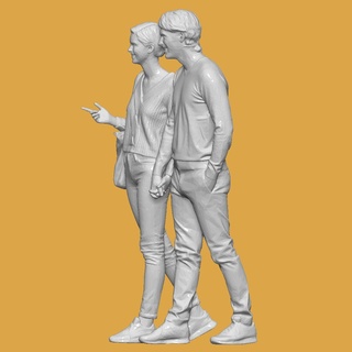 giovane coppia diorama uomo pressofuso 1 64 corpo 32 24 modello miniatura umano miniature figurine 3d print model - Mito3D