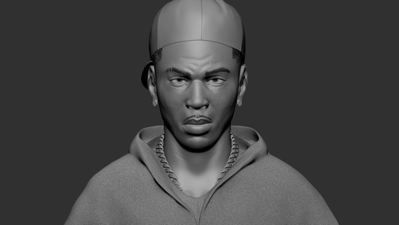 joven dolph busto 3d música estudio hip hop rap artista medellin paisa rimas espinas rapero urbano micrófono decoración 3d print model - Mito3D