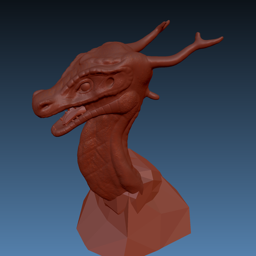 jung Drachen Büste 3D print model - Mito3D