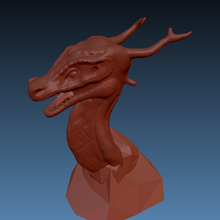 young dragon bust 3d print model - Mito3D