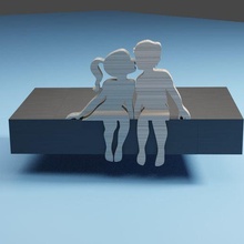 young love ornament shelf sitter gift valentines sweethearts high school 3d print model - Mito3D