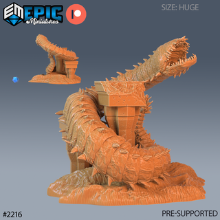 young purple worm pillar dnd miniature tabletop miniatures gaming monster 3d model rpg dndminis stl file epic-miniatures dndminiatures 3dprint 3dminiature printedminis 3dprinting dungeon fantasy roleplaying dragon warrior undead pre-supported 3d print model - Mito3D