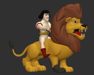 jovem Sansão Golias leão Hanna barbera desenho animado tv Series sansao golias 3d print model - Mito3D