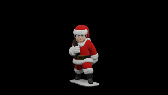 young santa Game christmas claus 3d print model - Mito3D