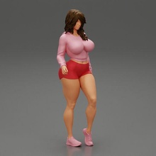 Jeune sport femme élongation exercice 3d impression modèle 3d print model - Mito3D