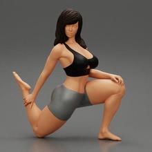 jovem mulher ioga asana pé dobrar pose 3d impressão modelo 3d print model - Mito3D