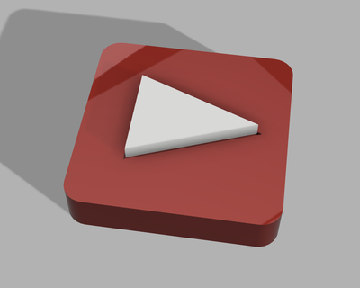 Youtube logotipo simbol arte decoração 3d print model - Mito3D