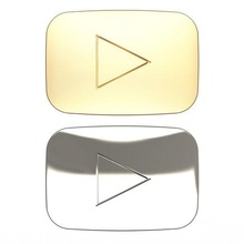 youtube gold silver play buttons tool 3d model button social media logo video community vray 3d print model - Mito3D