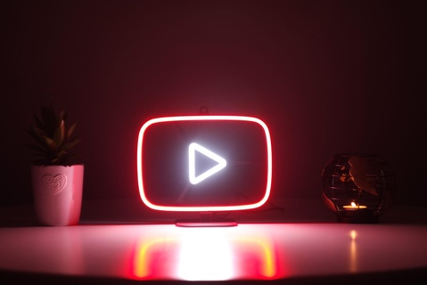 Youtube guidato neon decorazione tavolo manifesto cartello deco reti 3d print model - Mito3D
