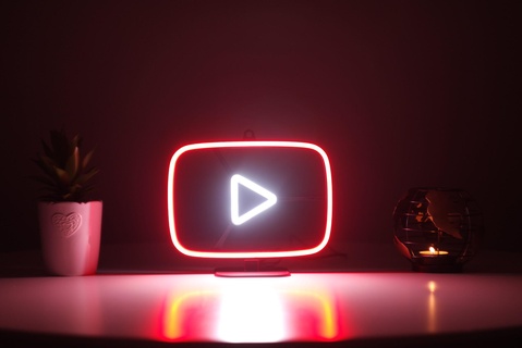 Youtube LED néon décoration table affiche signe déco réseaux 3d print model - Mito3D