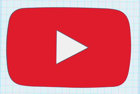 Youtube logotipo casa legal vídeo Toque botão brinquedo 3d print model - Mito3D