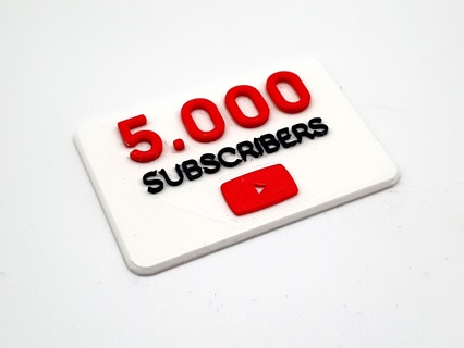 Youtube suscriptores '5000' 3dparts4u allvisuals4u imprimibles video creador contenido 3dprinted 3dprint 3dprinting útil abonado recuerdo 3d print model - Mito3D