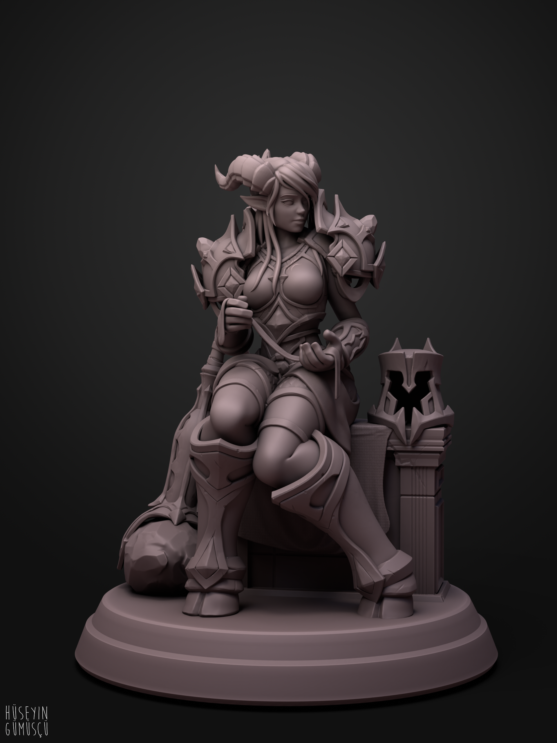 yrel worl of warcraft stl spiel welt beeindruckend draenei abonnieren charakter weiblich mädchen silberhandwerk 3D print model - Mito3D