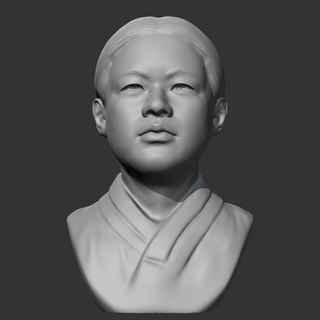 yu gwan-sun 3d print model character people human head portrait bust woman female face president girl cute man sculpture 3d print model - Mito3D