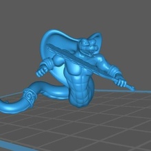 yuan ti snake man savaşçı poz 2 Zindanlar ejderhalar sname yılan Yuanti Warhammer 3d print model - Mito3D
