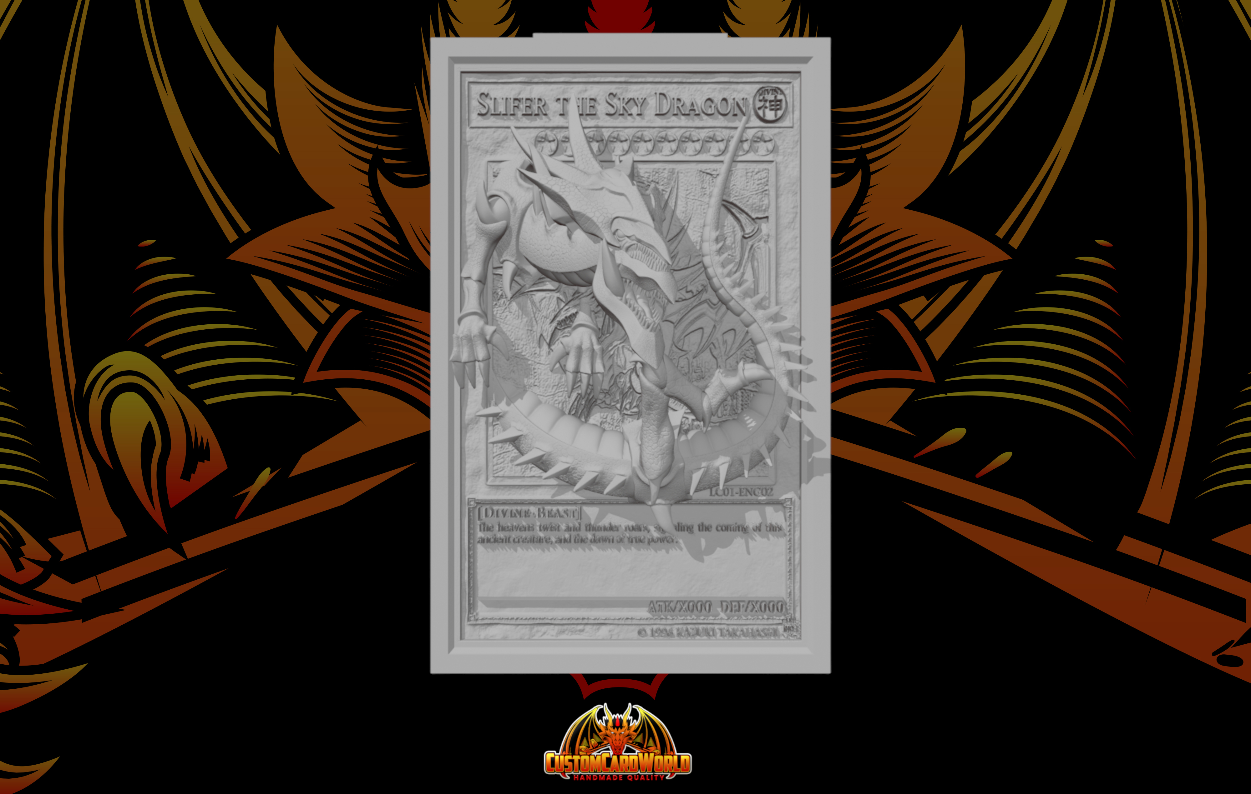 yugioh 3d carta slifer cielo drago gioco aria neos pokemon customcardworld deckbox 3D print model - Mito3D