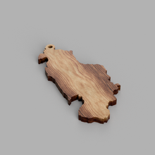 Jugoslawien Karte Schlüsselbund Serbien Kroatien Mazedonien Montenegro Slowenien Anhänger mapa Schlüssel Geographie 3d print model - Mito3D