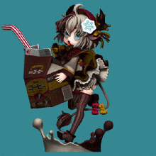 yukico-tan art toy kit garage gk customizable cute coffee milk statue girl figure figurine anime zbrush 3d print model - Mito3D