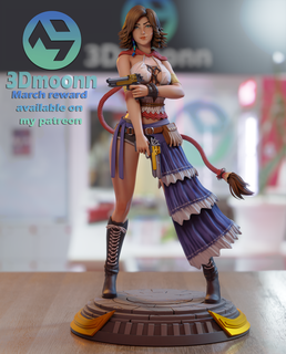 yuna - final fantasy girl stl 3dprint art figure patreon 3d print model - Mito3D