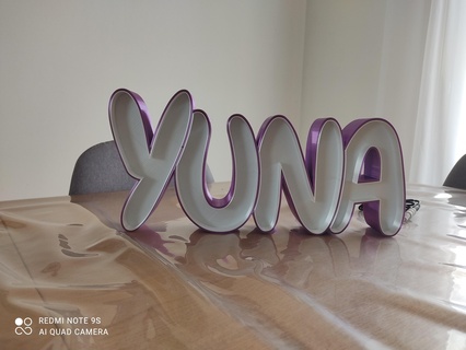 Yuna Lamba Led isim 3d print model - Mito3D