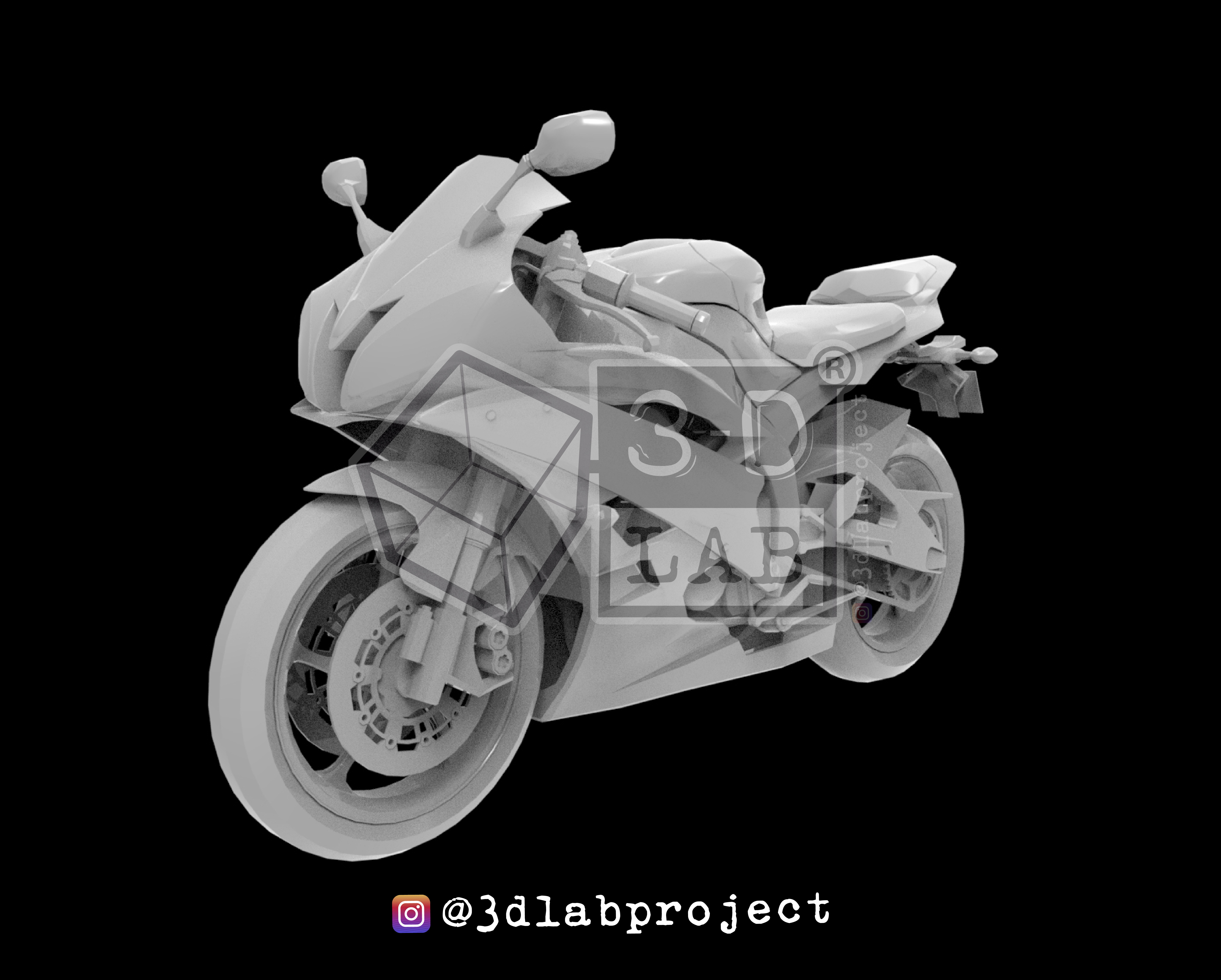 yzf r6r 2016 motocicleta motor 3D print model - Mito3D