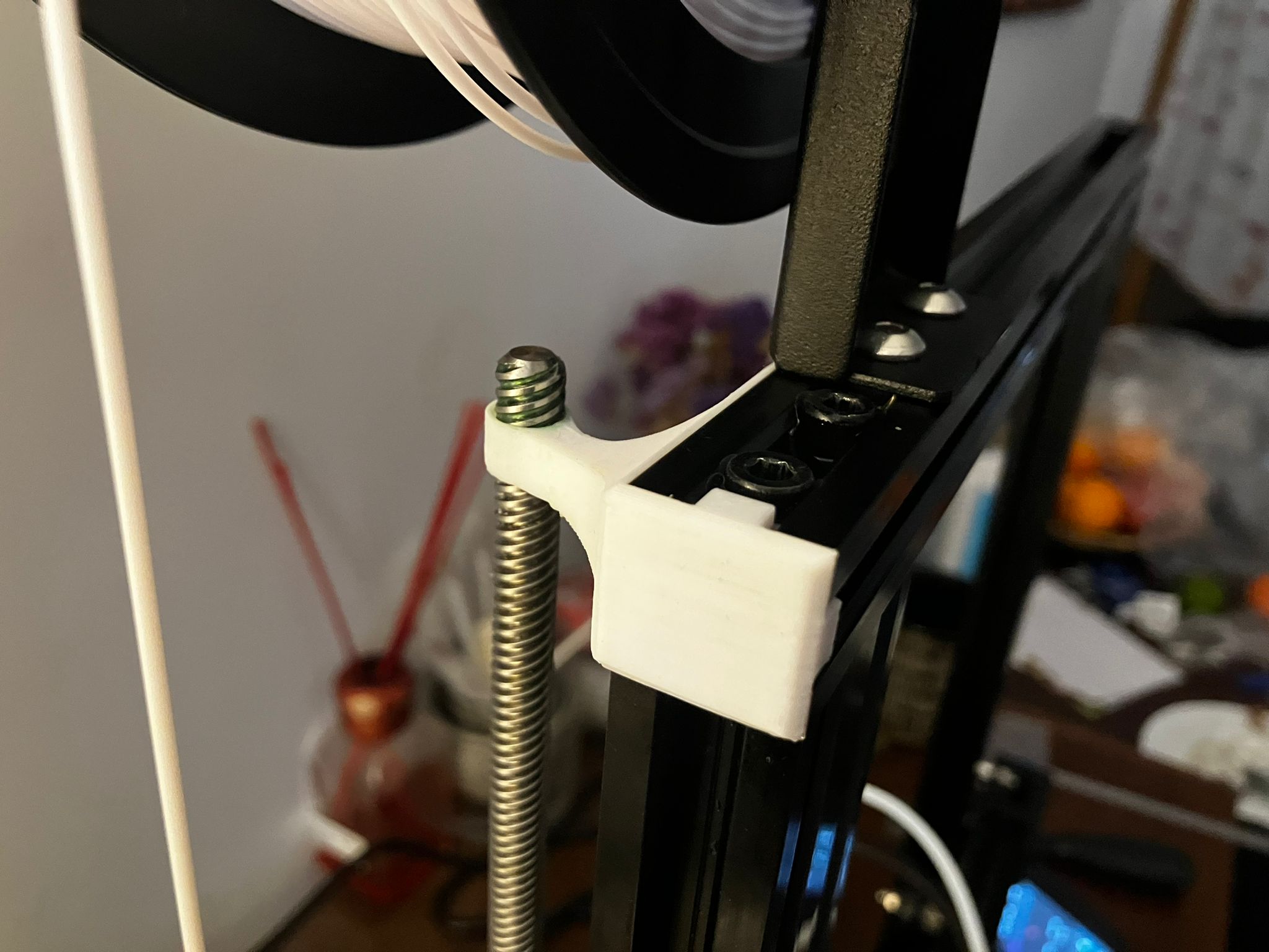 z axis apoyo ender 3 v2 filamento ajustamiento guía rail estabilizador 3D print model - Mito3D