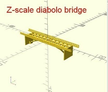 z scale entrenar diábolo puente juguete juego accesorios 3d print model - Mito3D