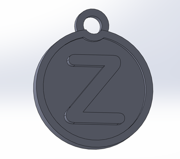 z keychain keychain llavero z circle  3d print model - Mito3D