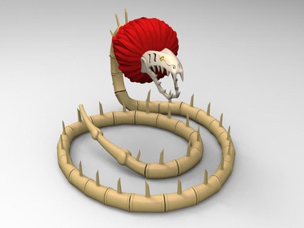zabimaru renji bleichen flexibel artikuliert Kunst Design Skulptur Drachen flexi Tier 3d print model - Mito3D