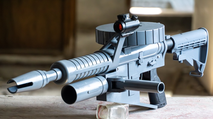 zaku ii f macchina pistola mmp78 gelsoft airsoft gioco gelblaster guerra gundam 3d print model - Mito3D