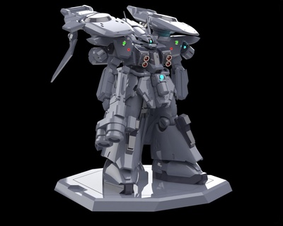 zaku iii recon type 1 100 fanart gunpla zeon gundam aoz robot wick toy statue 3d print model - Mito3D