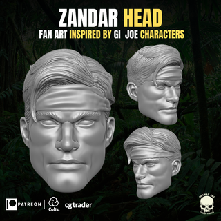 zandar fan art head 3d printable file action figures gi joe mezco marvel legends classified force headsculpt dreadnoks kit zartan cobra 3d print model - Mito3D