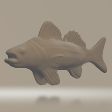 lucioperca imprimir formar 3d Arte animal encalar pez pescar 3d print model - Mito3D