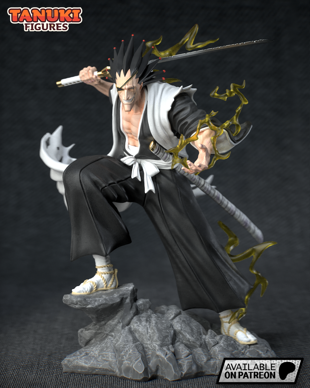 zaraki kenpachi alvejante tamanho real arte anime manga 3dprint brinquedo colecionável figura açao 3D print model - Mito3D